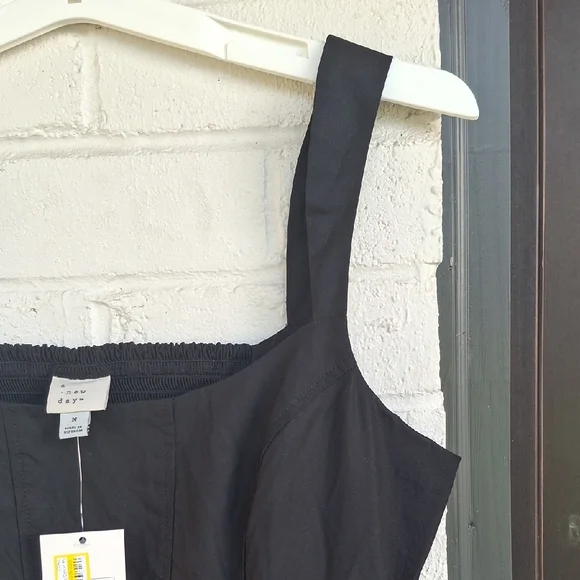 A New Day Black Fitted Pleated Tank Top - Picture 5 of 10